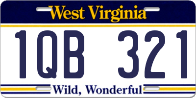WV license plate 1QB321
