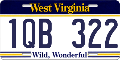 WV license plate 1QB322