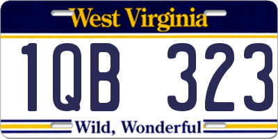 WV license plate 1QB323