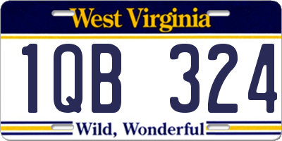 WV license plate 1QB324
