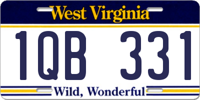 WV license plate 1QB331