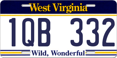 WV license plate 1QB332