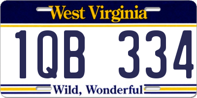 WV license plate 1QB334
