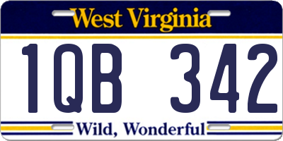 WV license plate 1QB342