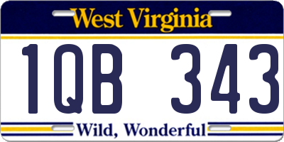 WV license plate 1QB343