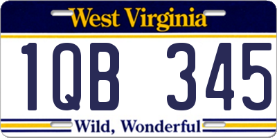 WV license plate 1QB345
