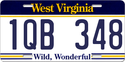 WV license plate 1QB348