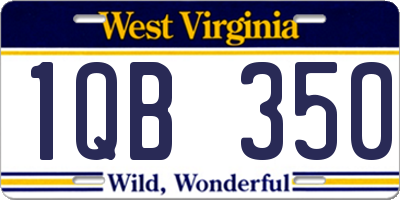 WV license plate 1QB350
