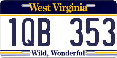 WV license plate 1QB353