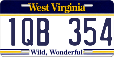 WV license plate 1QB354