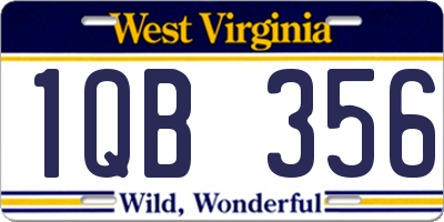 WV license plate 1QB356