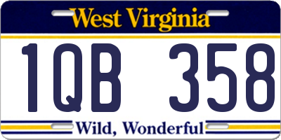 WV license plate 1QB358