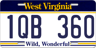 WV license plate 1QB360
