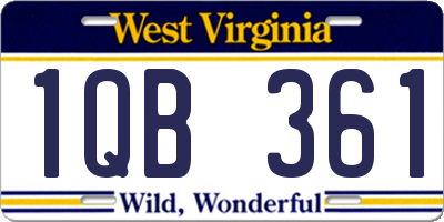 WV license plate 1QB361