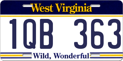 WV license plate 1QB363