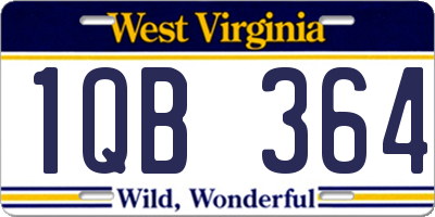 WV license plate 1QB364
