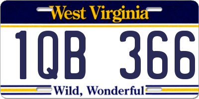 WV license plate 1QB366