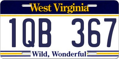 WV license plate 1QB367