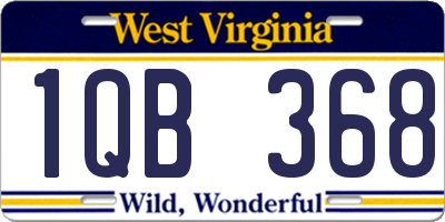 WV license plate 1QB368