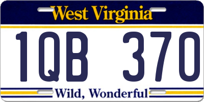 WV license plate 1QB370