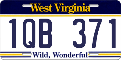 WV license plate 1QB371