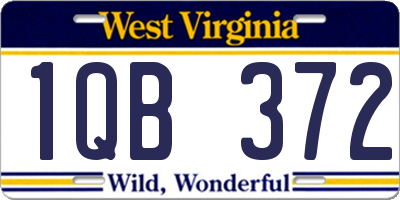 WV license plate 1QB372