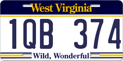 WV license plate 1QB374