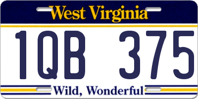 WV license plate 1QB375