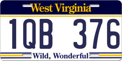 WV license plate 1QB376