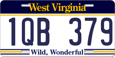 WV license plate 1QB379