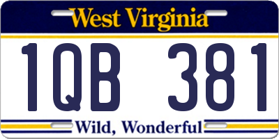 WV license plate 1QB381
