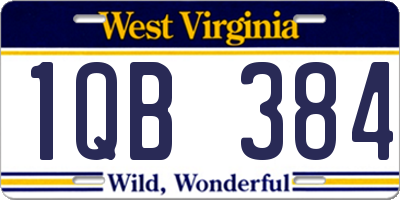 WV license plate 1QB384