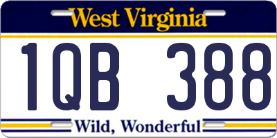 WV license plate 1QB388