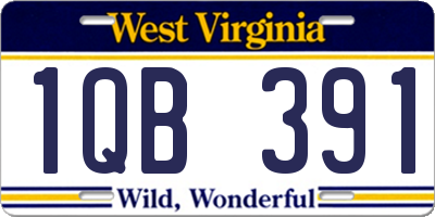 WV license plate 1QB391