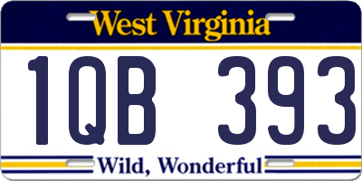WV license plate 1QB393