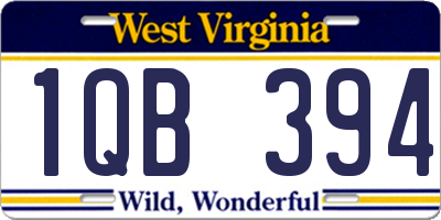 WV license plate 1QB394