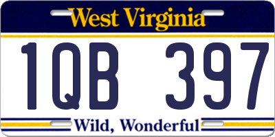 WV license plate 1QB397