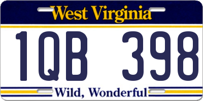 WV license plate 1QB398