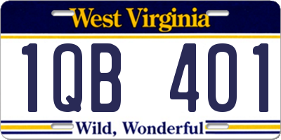 WV license plate 1QB401