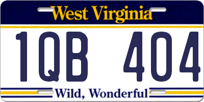 WV license plate 1QB404