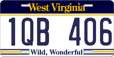WV license plate 1QB406