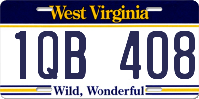 WV license plate 1QB408