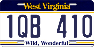 WV license plate 1QB410