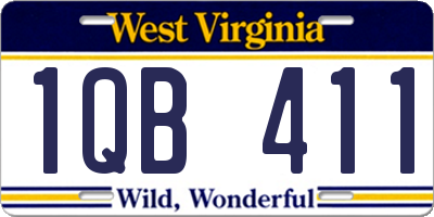 WV license plate 1QB411