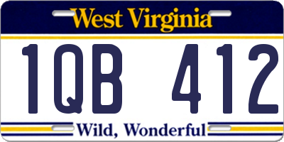 WV license plate 1QB412
