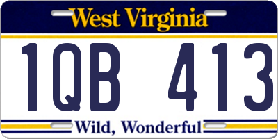 WV license plate 1QB413