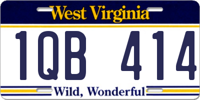WV license plate 1QB414