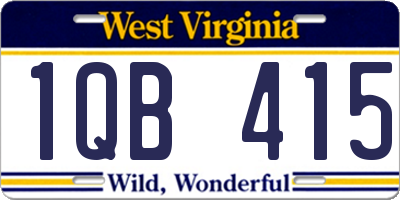 WV license plate 1QB415