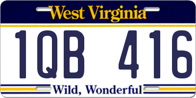 WV license plate 1QB416