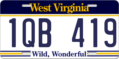 WV license plate 1QB419